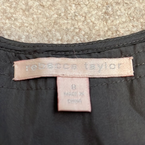 Rebecca Taylor Silk Top With Metallic Silver & Gold Polka Dots size 8 - Picture 5 of 7